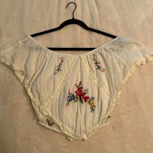 Butterfly Style Off-Shoulder Crop Top